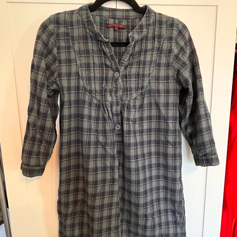 Cozy long Cotton Flannel Shirt - Size S